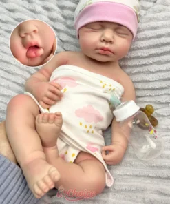 20Inch Open Mouth Loulou Soft Touch Silicone Reborn Baby Girl/Boy Waterproof Realistic Rebirth Doll Christmas Gift for Dementia