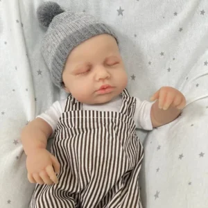 12 Inch Reborn Baby Full Silicone Baby, Lifelike Closed Eyes Sleeping Cute Baby Boy Real Life Doll The Look Real