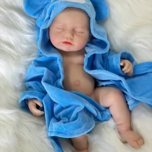 13 Inch Can Open Mouth Reborn Baby Dolls Silicone Full Body, Lifelike Baby Doll Girl with Clothing Set for gift