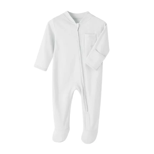 100% Cotton Newborn Baby Clothes Solid Color Jumpsuit Rompers Zipper Infant Boys Girls Spring Bottoming Shirt Jumpsuits Footed