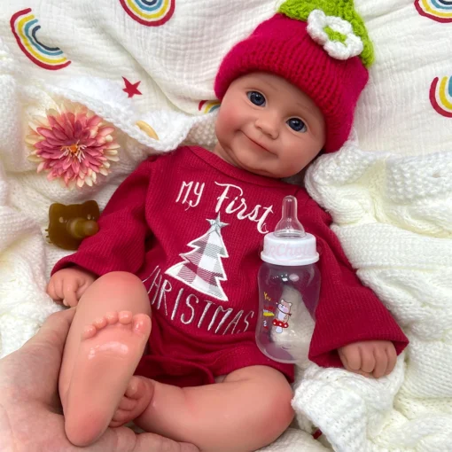50cm Open Mouth Realistic Soft Touch Full Body Silicone Reborn Baby Girl Weighted Newborn Doll for Lifelike Cuddle Experience