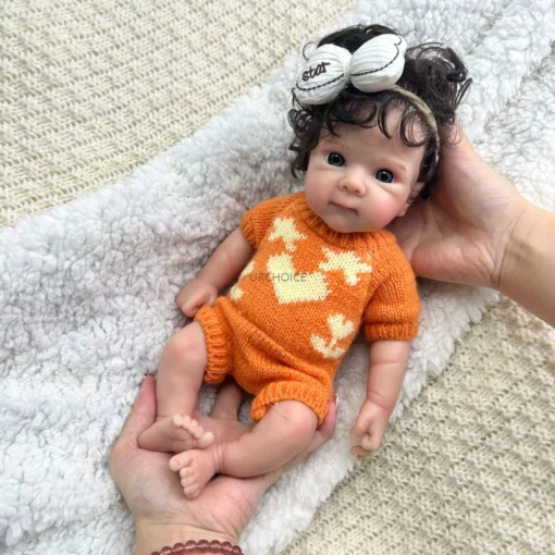 12 Inch 30CM Soft Full Silicone Reborn Baby Girl with Rooted Hair Washable Body Visible Veins Doll Birthday Christmas Gift