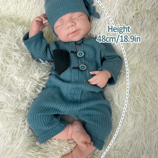 18.9Inch Artisan-Crafted Silicone Reborn Baby Girl/Boy Loulou Flexible Washable Lifelike Details For Doll Lovers Gifts Kids Toy
