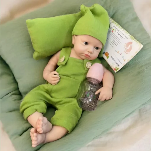 Open Mouth 18Inch LouLou bebe reborn de silicona Boy Doll With Painted Bald Soft Touch Handmade Lifelike Corpo De Silicone Doll