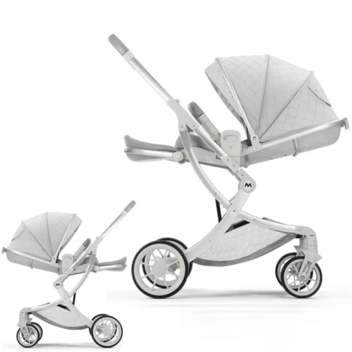 Baby Stroller Can be Sitting and Lying Down Two-way Push Lightweight One-button Folding High Landscape Baby Newborn Stroller
