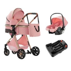 Baby Stroller 3-in-1 Travel System,Adjustable stroller and Accessories Combo Set, One Click Folding.
