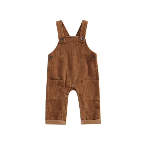 Infant Baby Unisex Summer Fall Romper Solid Color Sleeveless Overalls Trousers with Suspenders