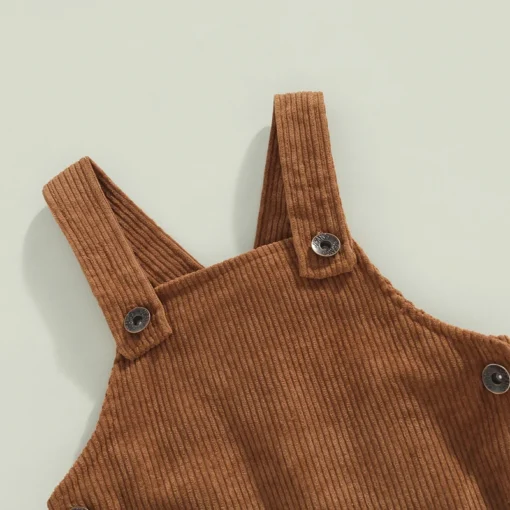 Infant Baby Unisex Summer Fall Romper Solid Color Sleeveless Overalls Trousers with Suspenders