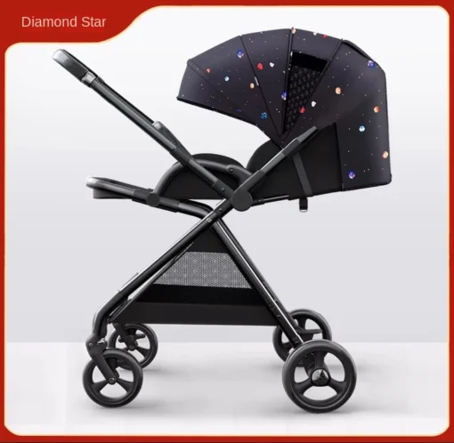 Lightweight High Landscape Baby Stroller Can Sit and Lie Down A Key Folding Two-way Push 0 ~ 3 Years old Children baby stroller