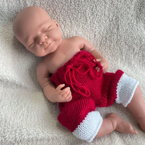 100% Whole Silicone Reborn Baby Boy 18.5" Painted Handmade Realistic Soft Weighted Newborn Doll Anti-Stress Christmas Gift