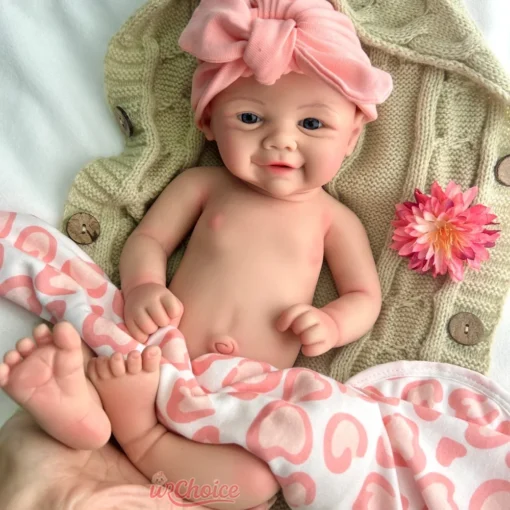 S1da831a0918b4ba9b3c233af65e49401b-3.webp 43cm Lifelike Silicone Reborn Baby Girl Vivienne for Newborn Photography Props Poseable and Weighted Doll Christmas Gift