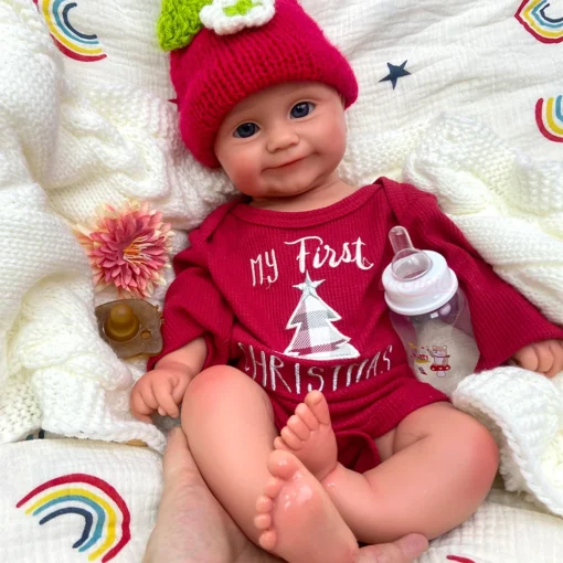 50cm Open Mouth Realistic Soft Touch Full Body Silicone Reborn Baby Girl Weighted Newborn Doll for Lifelike Cuddle Experience