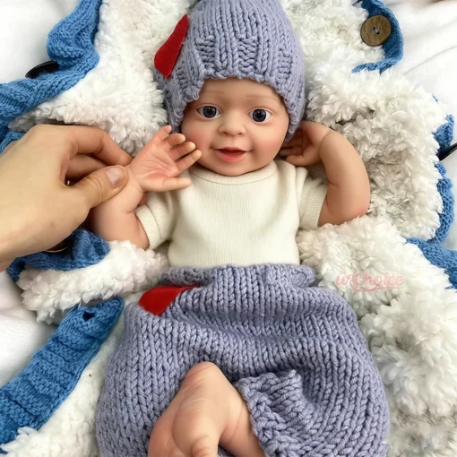 S2253073638bf4a31b048764f08f8f28dl.webp Realistic Details Waterproof Silicone Reborn Baby Boy18Inch Open Blue Eyes Soft Baby Educational Prop for Nursing Training