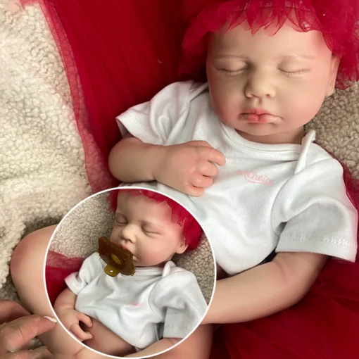 50cm Open Mouth Girl Loulou Silicone Reborn Baby Doll Washable 3D Painted Skin Newborn Collectible Gift For Kids' Keepsake