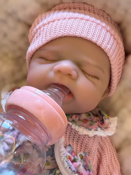 S2d33785722f543eda3dd61beedd27de22.webp Open Mouth 33cm Pascale Full Body Silicone Reborn Girl Doll With Painted Skin Washable Soft Touch Newborn Girl Silicone Doll