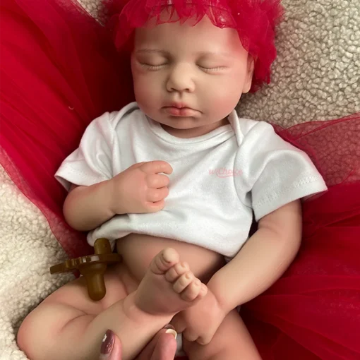 50cm Open Mouth Girl Loulou Silicone Reborn Baby Doll Washable 3D Painted Skin Newborn Collectible Gift For Kids' Keepsake