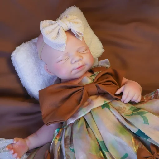 Artificial Soft Full Body Platinum Silicone Painted Reborn Doll Girl Handmade 18.9 inch Solid Newborn Fake Girl For Kid Gift