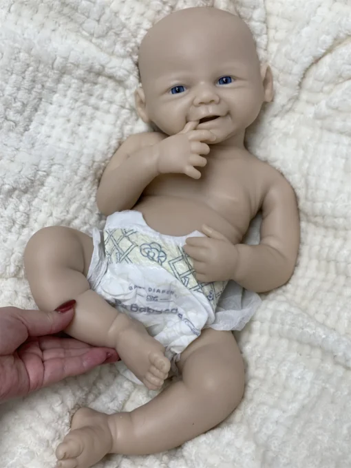 Can Open Mouth Vivienne 18Inch bebe reborn silicona Girl Doll With Painted Hair Washable Doll Lifelike Reborn Girl Doll