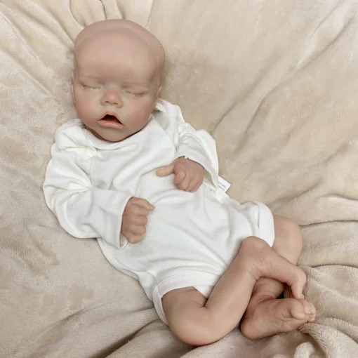 AnjoDoll 16-18Inch Twins A&B Full Solid Silicone Reborn Doll Bebe Painted Sleeping Baby Doll Boneca Reborn Corpo De Silicone