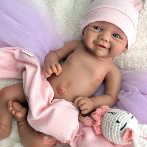17Inch Dark Skin Vivienne Full Body Silicone Reborn Baby Girl Realistic Adorable Visible Veins Doll for Educational Kids Toy