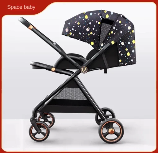 Lightweight High Landscape Baby Stroller Can Sit and Lie Down A Key Folding Two-way Push 0 ~ 3 Years old Children baby stroller