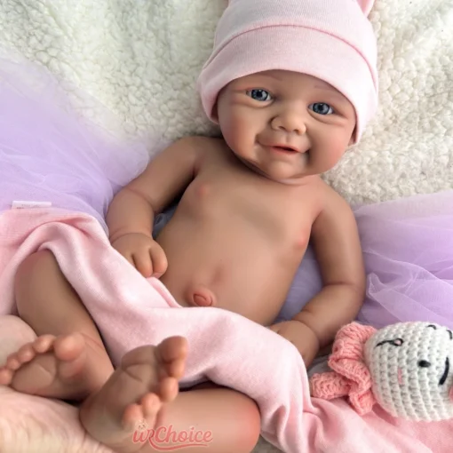 17Inch Dark Skin Vivienne Full Body Silicone Reborn Baby Girl Realistic Adorable Visible Veins Doll for Educational Kids Toy
