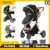 Compact Baby Stroller 2 in 1 Lightweight Travel Pushchair with Sunshade Canopy and Storage Basket Foldable Newborn Carriage