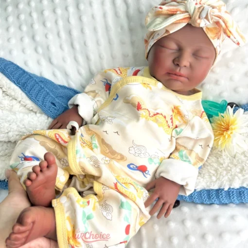 Open Mouth Girl 55cm Silicone Reborn Baby Realistic Features Weighted Soft Touch Doll Offer Comfort Emotional Support