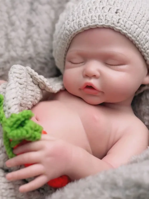 Saskia 18 Inch Sleeping Soft Silicone Newborn Girl Baby Doll Handmade Soft Touch Bebe de Silicone Reborn