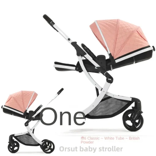 Baby Stroller Can be Sitting and Lying Down Two-way Push Lightweight One-button Folding High Landscape Baby Newborn Stroller