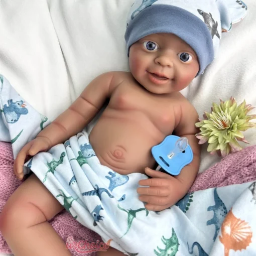 S4bf958d0332a41de931f118b6f50a916L.webp Realistic Details Waterproof Silicone Reborn Baby Boy18Inch Open Blue Eyes Soft Baby Educational Prop for Nursing Training