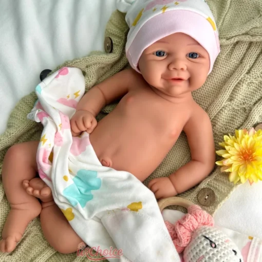 S4faaa52b1ade400986495b295fcf8d7cR-1.webp 43cm Lifelike Silicone Reborn Baby Girl Vivienne for Newborn Photography Props Poseable and Weighted Doll Christmas Gift