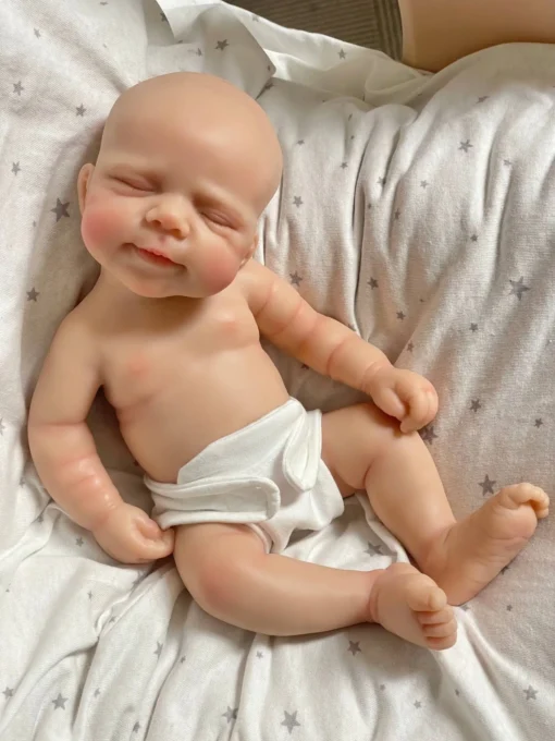 S55410b997780496ba1c5b7d5bebdde50u.webp Lifelike Reborn Baby Dolls 12" Full Silicone Reborn Baby Sleeping Girl with Clothes Set & Feeding Accessories