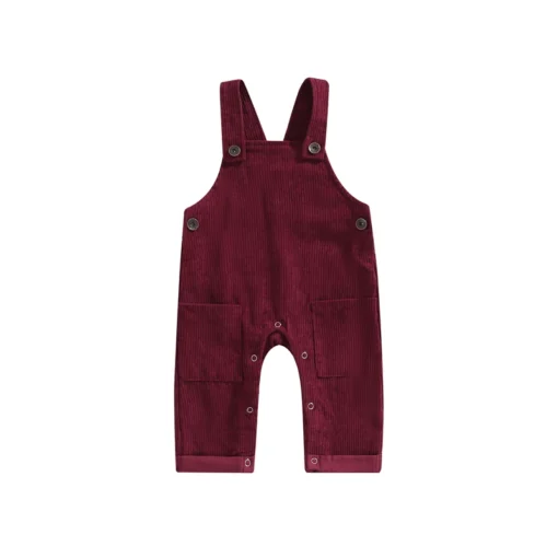 Infant Baby Unisex Summer Fall Romper Solid Color Sleeveless Overalls Trousers with Suspenders