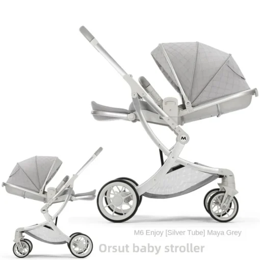 Baby Stroller Can be Sitting and Lying Down Two-way Push Lightweight One-button Folding High Landscape Baby Newborn Stroller