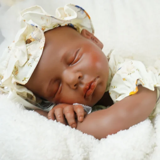 18.9" Full Body Solid Silicone Reborn Baby 6.8Lbs Girl Weighted 3D Skin Visible Veins Newborn Doll Kids Toy Anti-Stress