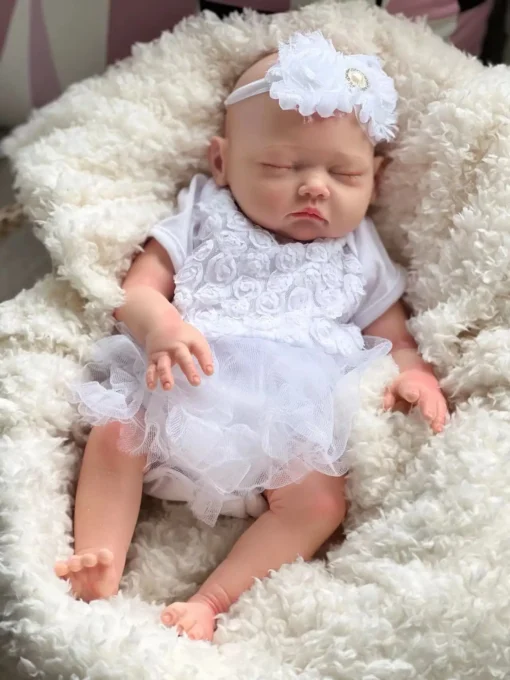 S666cfedfc0954c9892a79cb06cd07709t-2.webp AnjoDoll 18inch Silicone bebe Girl Painted/Unpainted Reborn Doll Realistic Newborn Baby Doll Toy For Gifts Muñeca Reborn