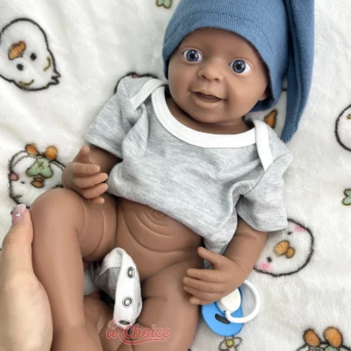 S690bdc5705d84e4eba70b8e6ab181542b.webp Realistic Details Waterproof Silicone Reborn Baby Boy18Inch Open Blue Eyes Soft Baby Educational Prop for Nursing Training
