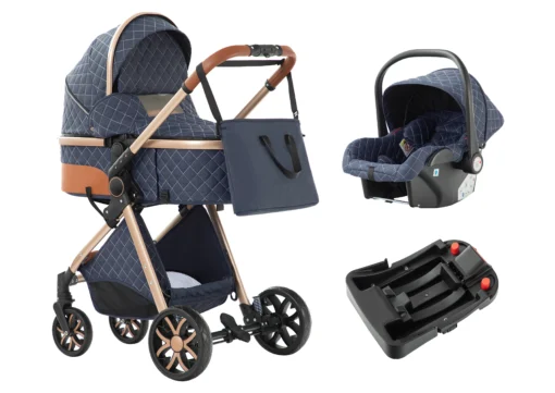 Baby Stroller 3-in-1 Travel System,Adjustable stroller and Accessories Combo Set, One Click Folding.