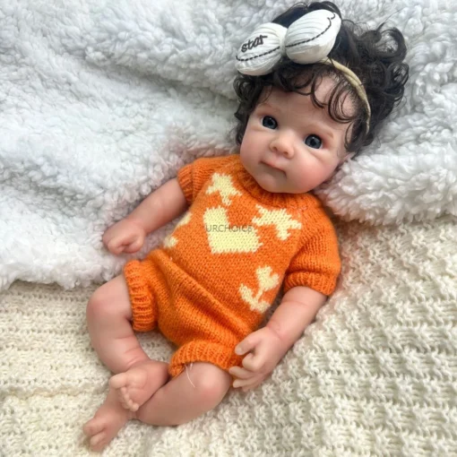 12 Inch 30CM Soft Full Silicone Reborn Baby Girl with Rooted Hair Washable Body Visible Veins Doll Birthday Christmas Gift