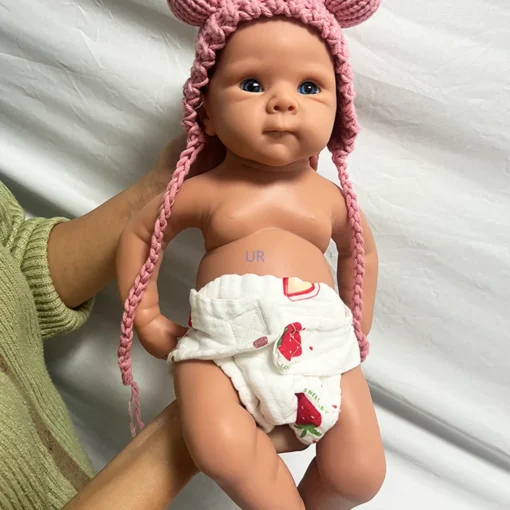 S74ed8605bd344b79ad41b125680ecc47p.webp 19Inch Weighted Full Body Solid Silicone Reborn Doll Soft Touch Painted Visible Veins Newborn Baby Girl Xmas Gift Kids Toy