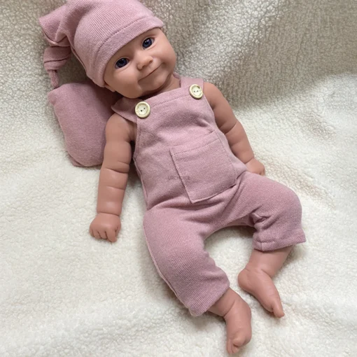 50cm Open Mouth Realistic Soft Touch Full Body Silicone Reborn Baby Girl Weighted Newborn Doll for Lifelike Cuddle Experience