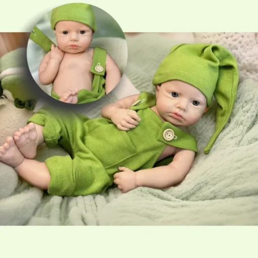 Open Mouth 18Inch LouLou bebe reborn de silicona Boy Doll With Painted Bald Soft Touch Handmade Lifelike Corpo De Silicone Doll