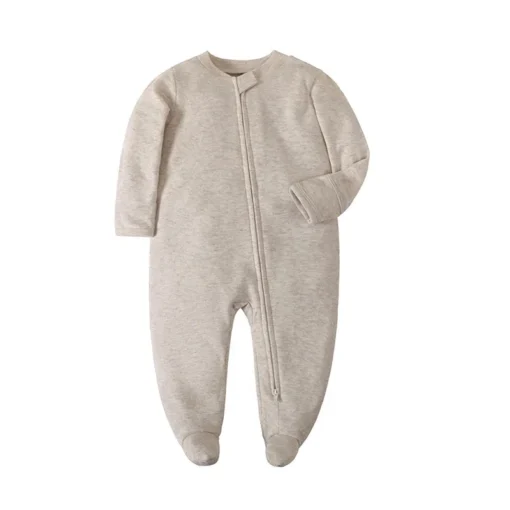 Newborn Footed Pajamas Zipper Girl and Boy Romper Long Sleeve 0-12 Months Baby Clothe Jumpsuit Cotton Fashion Baby Clothing