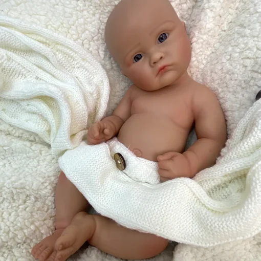 45cm Open Mouth Chubby Girl Full Soft Silicone Reborn Baby Realistic Details Doll for Pregnancy or Infant Loss Memorial Keepsake