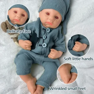 16.14" Lifelike Full Body Silicone Reborn Baby Floppy 5.6lb Newborn Doll Open Mouth