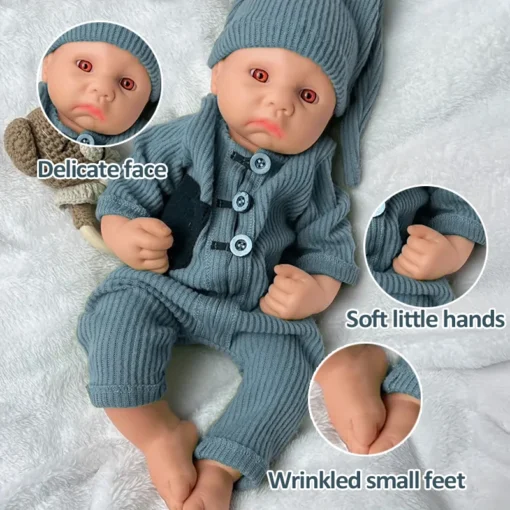 16.14" Lifelike Full Body Silicone Reborn Baby Floppy 5.6lb Newborn Doll Open Mouth