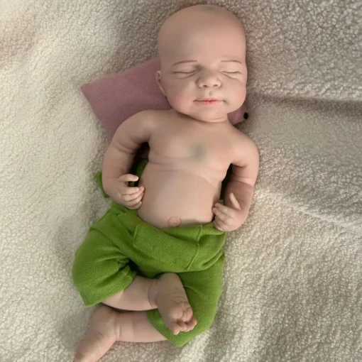 100% Whole Silicone Reborn Baby Boy 18.5" Painted Handmade Realistic Soft Weighted Newborn Doll Anti-Stress Christmas Gift