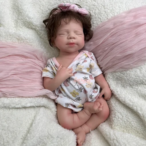 19Inch Soft Baby Girl/Boy Pascale with Rooted Hair Realistic Silicone Reborn Doll 3D Skin Washable Dolls for Collectors Kids Toy