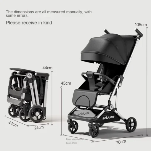 The Free Baby Stroller Can be Folded with One Button, Lightweight, One-way Push, Newborn Stroller, Mini Pocket Car, Sunshade